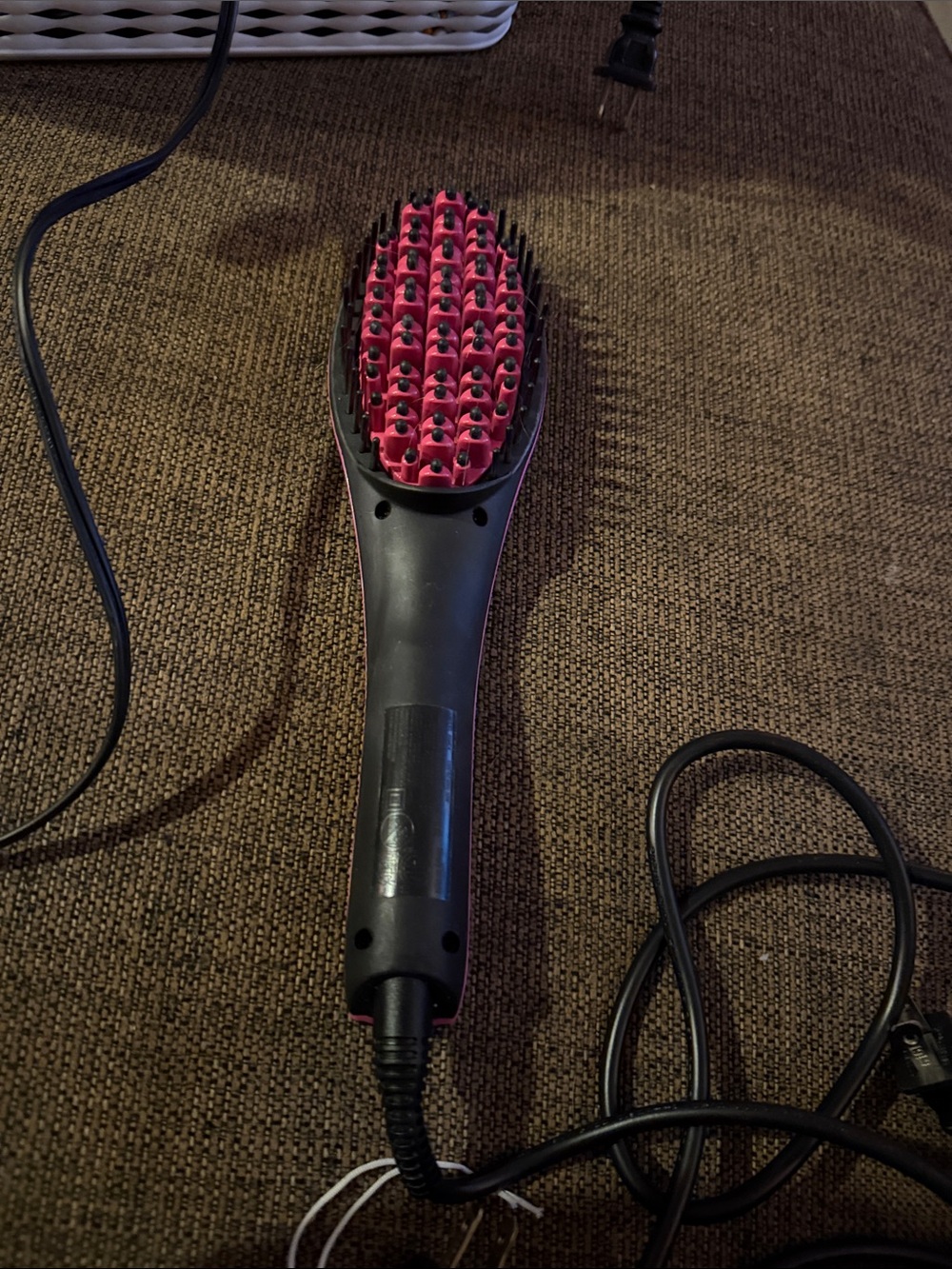 Simply Straight Black and Pink Electric Hair Straightening Brush